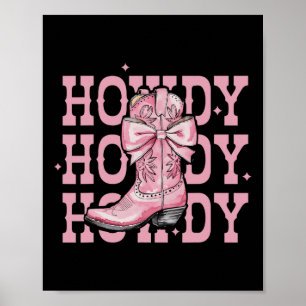 Affiche Howdy Southern Western Girl Country Rodeo Rose Cow
