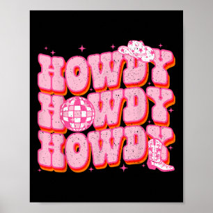 Affiche Howdy Southern Western Girl Country Rodeo Rose Cow