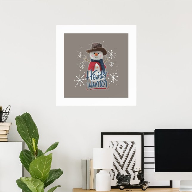 Affiche Howdy Winter Cowboy Snowman (Créateur téléchargé)