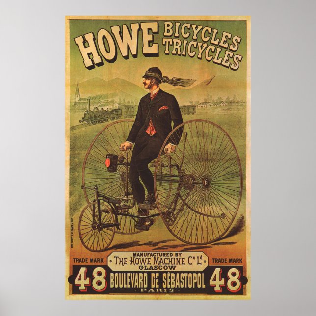 Affiche Howe Bicycles Vintage (Devant)