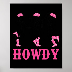 Affiche Howley Skeleton Dancing Western Cowgirl Halloween 