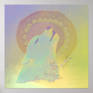 Affiche Howling Wolf et Mandala