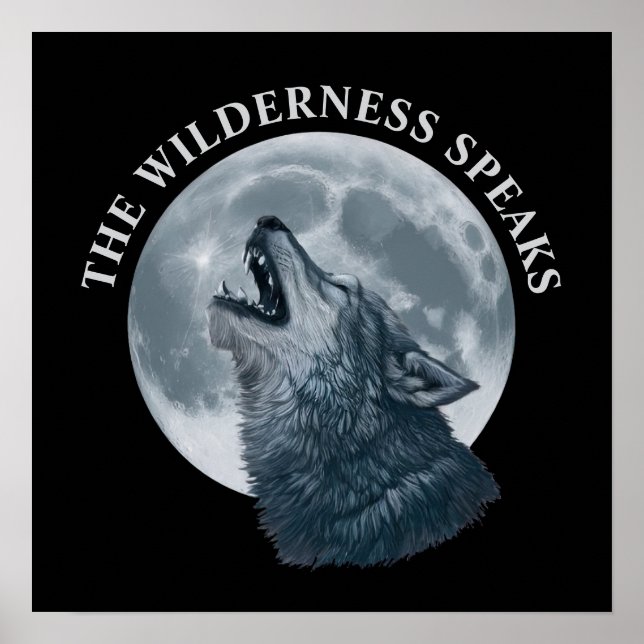 Affiche Howling Wolf et Moon (Devant)