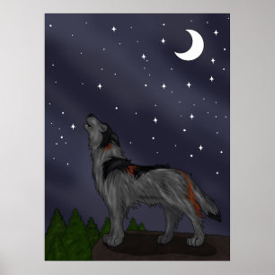 Affiche Howling Wolf (Gray)