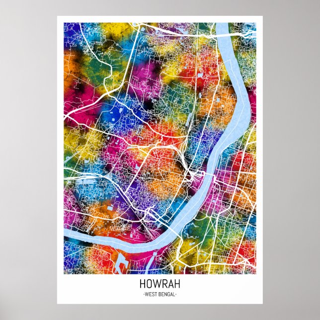 Affiche Howrah West Bengale City Map (Devant)