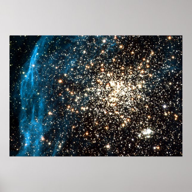 Affiche Hubble images remarkable double cluster (Devant)