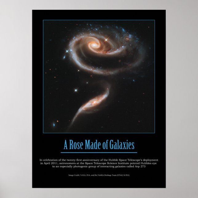 AFFICHE HUBBLE - UN ROSE FAIT DE GALAXIES (Devant)