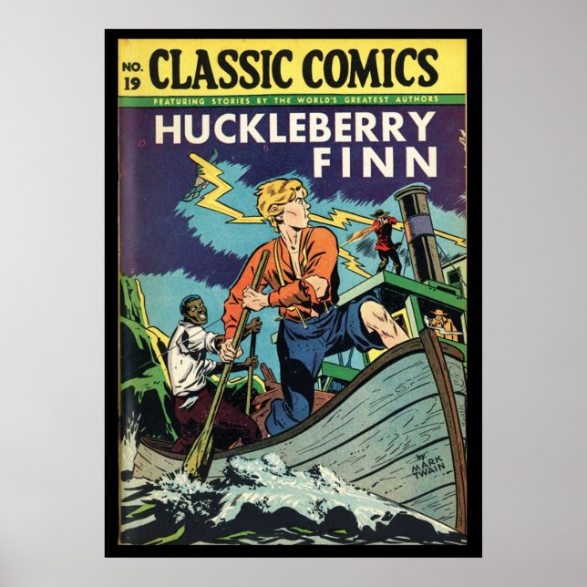 Affiche Huckleberry Finn Mark Twain Couverture de livre co (Devant)