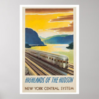 Affiche Hudson Highlands New York Central Railroad Vintage
