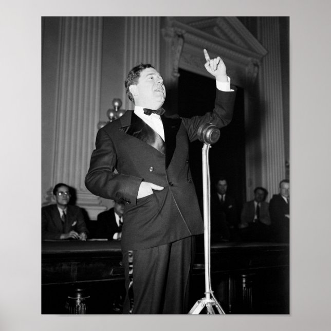 Affiche Huey Long Donne Un Discours - 1935 (Devant)