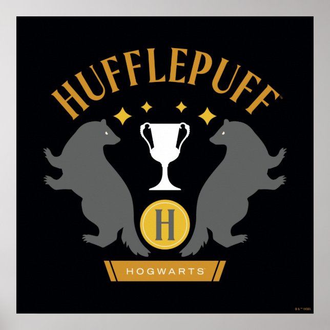 Affiche HUFFLEPUFF™ Badger and Cup House Pride Graphisme (Devant)