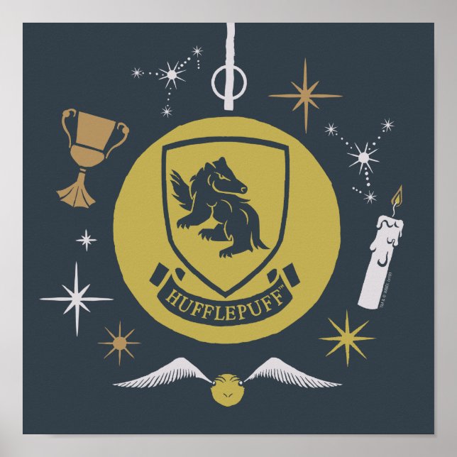 Affiche HUFFLEPUFF™ - Graphique Bauble de vacances (Devant)