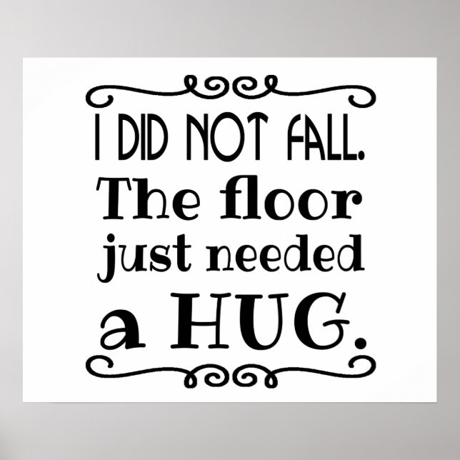 Affiche Hug de plancher amusant (Devant)