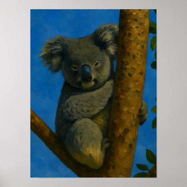 Affiche Hugger d'arbre - Koala dans la canopée (Devant)
