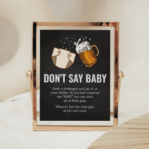 Affiche Huggies et Baby shower de poussettes Ne pas dire b
