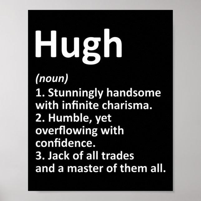 Affiche Hugh Définition Nom personnalisé Amusant Anniversa (Devant)