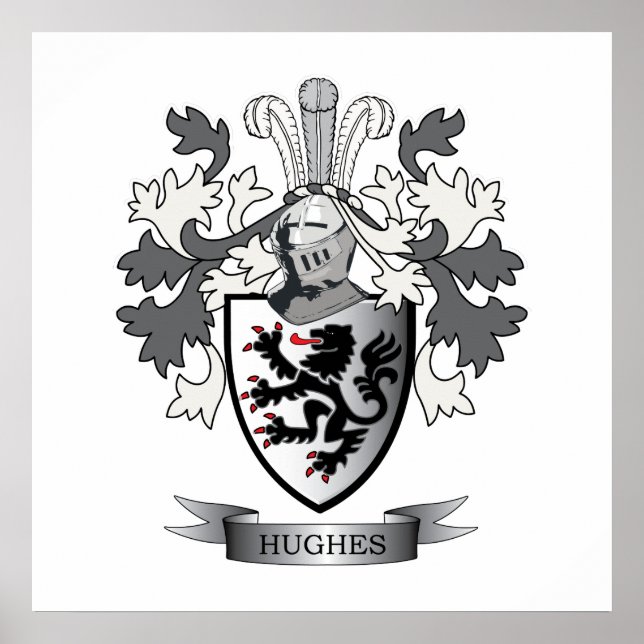 Affiche Hughes Family Crest Coat of Arms (Devant)