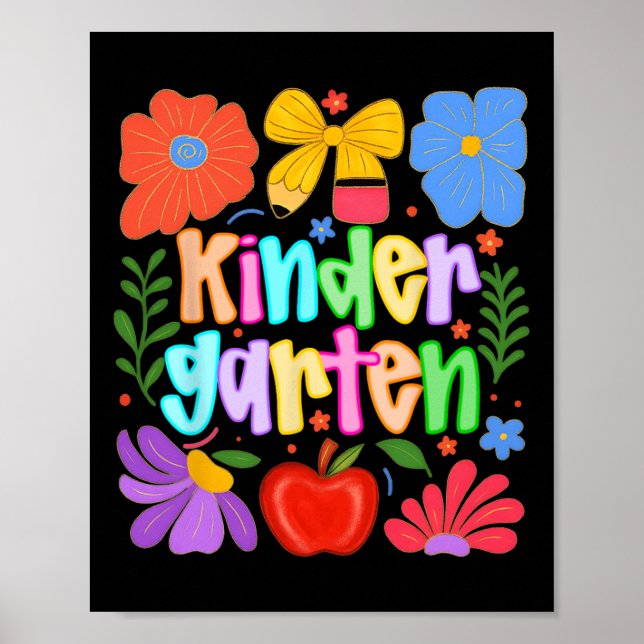 Affiche Hugvyn Back To School Kindergarten Preppy Teacher  (Devant)
