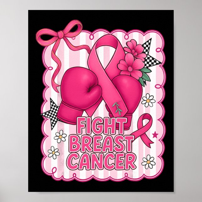 Affiche Hugvyn Cancer du Sein Preppy Fight Support Boxe G (Devant)