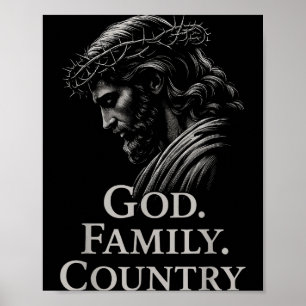 Affiche Hugvyn Dieu Famille Pays Jésus Foi Chrétienne Mi