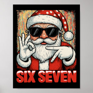 Affiche Hugvyn drôle six sept mème Noël Santa Cool S
