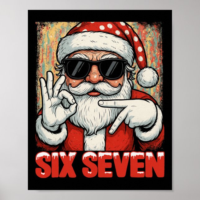 Affiche Hugvyn drôle six sept mème Noël Santa Cool S (Devant)