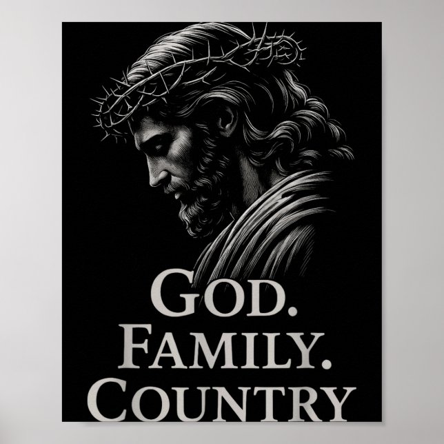Affiche Hugvyn God Family Country Jesus Christian Faith Mi (Devant)