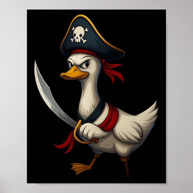 Affiche Hugvyn Halloween Pirate Goose Costume d'oie Éffray (Devant)