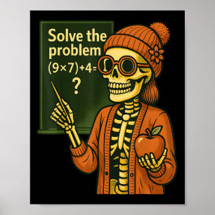 Affiche Hugvyn Halloween squelette six sept 67 mème Pemdas