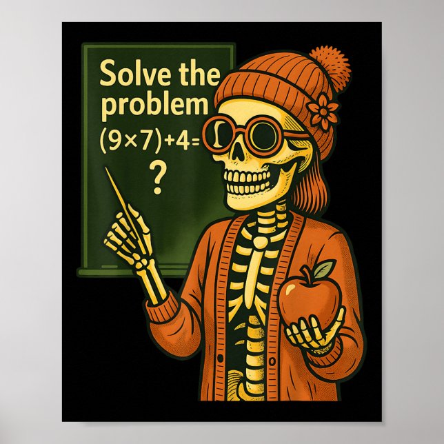Affiche Hugvyn Halloween squelette six sept 67 mème Pemdas (Devant)