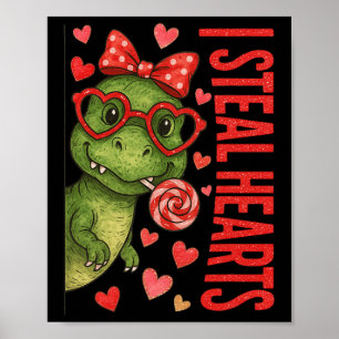 Affiche Hugvyn I Steal Hearts Boys T Rex Valentine Dinosau