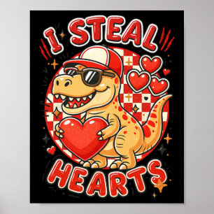 Affiche Hugvyn I Steal Hearts Saint Valentin Garçons Dinos
