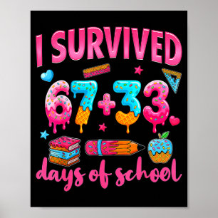 Affiche Hugvyn J'ai Survécu 100 Jours D'École 67 Crème Gla
