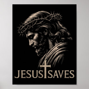 Affiche Hugvyn Jésus Sauve La Foi Chrétienne Minimaliste C