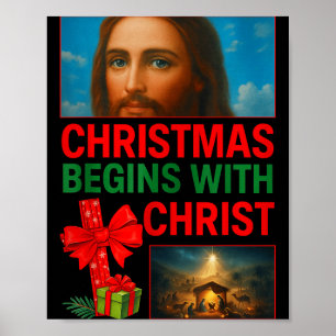 Affiche Hugvyn Noël Commence Avec La Croix De Jésus-Christ