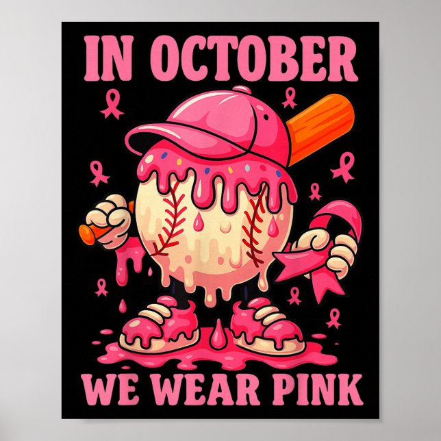 Affiche Hugvyn Nous Portons Pink Breast Cancer Baseball Ic (Devant)