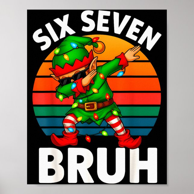 Affiche Hugvyn Six Seven 6 7 Mème Elfe Dabbing Joyeux Noël (Devant)