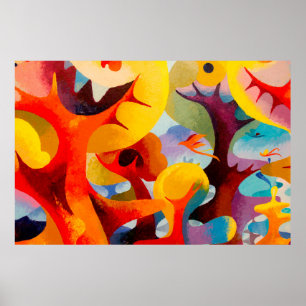 Affiche huile d'art Abstraite et couleur acrylique sur toi