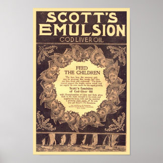 Affiche Huile de foie de morue à émulsion de Scott
