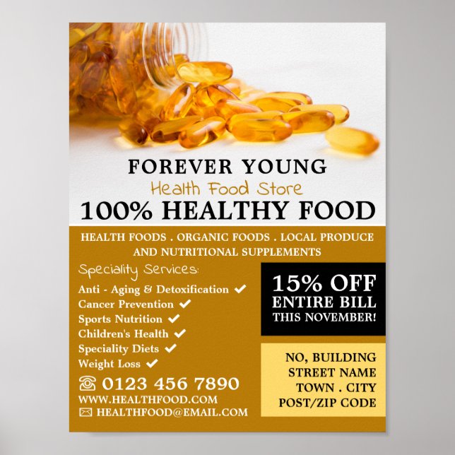 Affiche Huile de foie de morue, Santé Alimentation Store P (Devant)