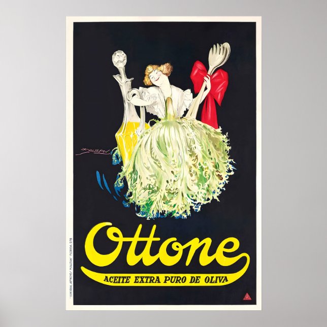 Affiche Huile d'olive Ottone Mauzan Vintage Nourriture et  (Devant)