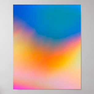 Affiche Huile Holographique Colorful Vibrant Abstrait