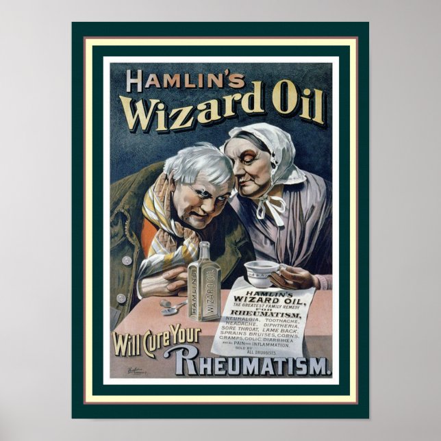 Affiche Huile magique de Hamlin (Cure All) 12 x 16 Imprime (Devant)