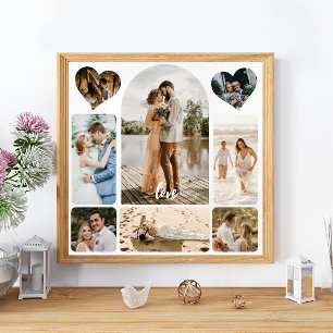 Affiche Huit Photo Collage Couple Mariage Panneau d'entrée