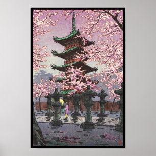 Affiche Huit vues de Tokyo Ueno Toshogu Shrine Kasamatsu
