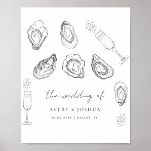 Affiche Huîtres de Champagne Glissées à la main Rôti Maria