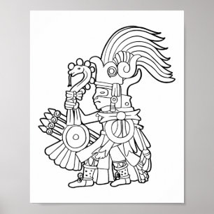 Affiche Huitzilopochtli Aztec Dieu Aztec Mythologie Maya S
