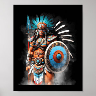Affiche Huitzilopochtli Aztec Soleil Et Dieu De Guerre Ten