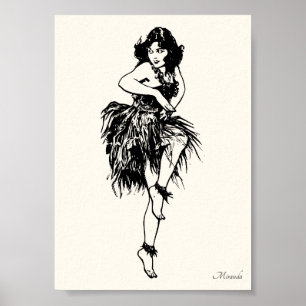 Affiche Hula Pin-Up Art pour l'impression adaptée à l'enca