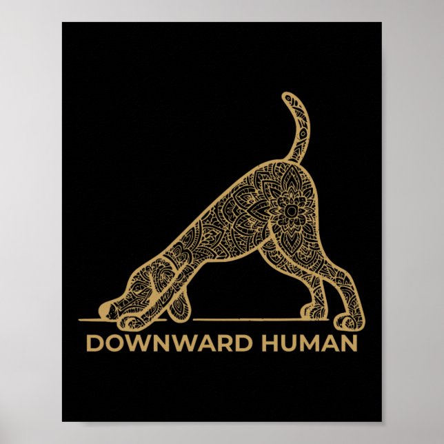Affiche Humain vers le bas – Mandala Chien Yoga Pose Yoga  (Devant)
